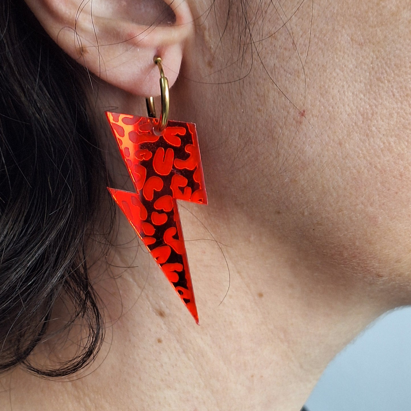 Pendientes de Rayo Leopardo