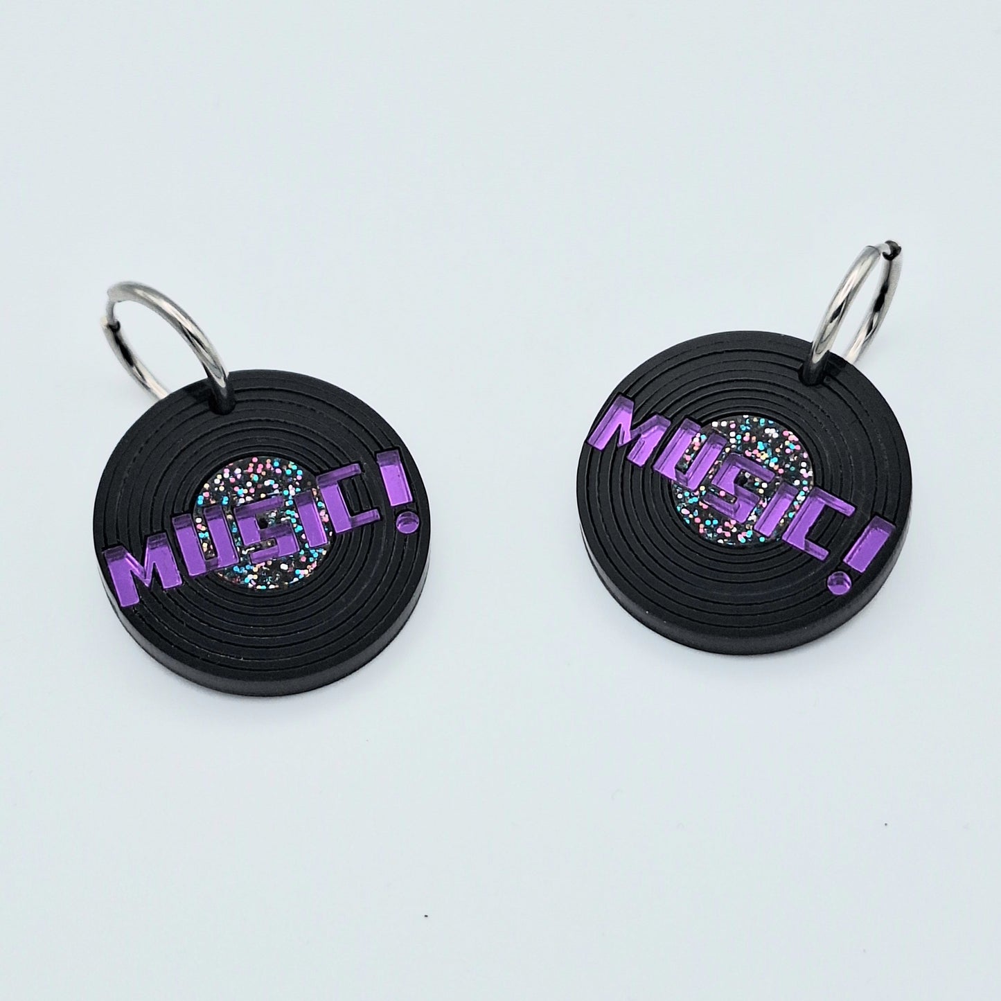 Pendientes Vinilo Morado
