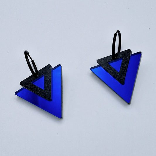 Pendientes Triangulares Bicolor Espejo
