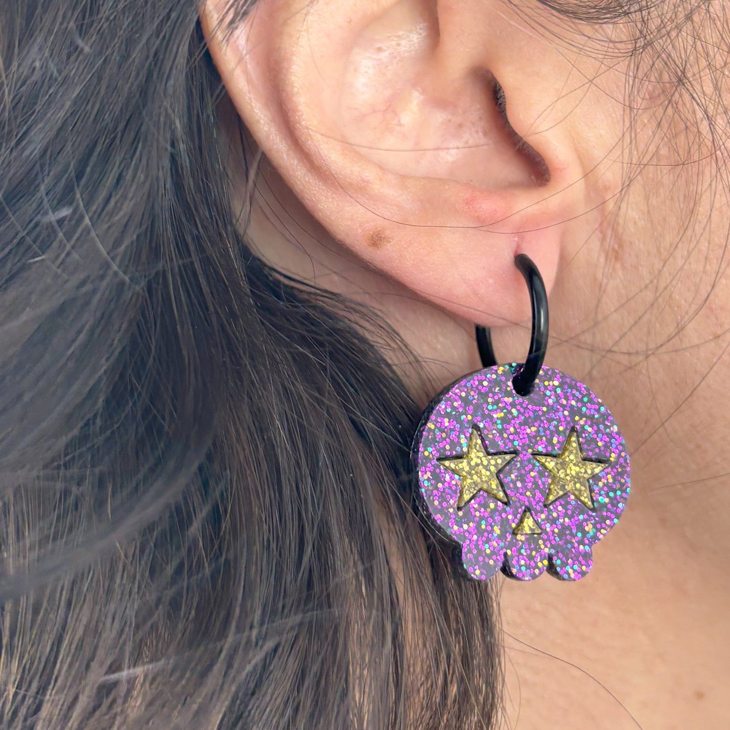 Pendientes de Calavera Kawai brillantes Pendientes largos Lolailo