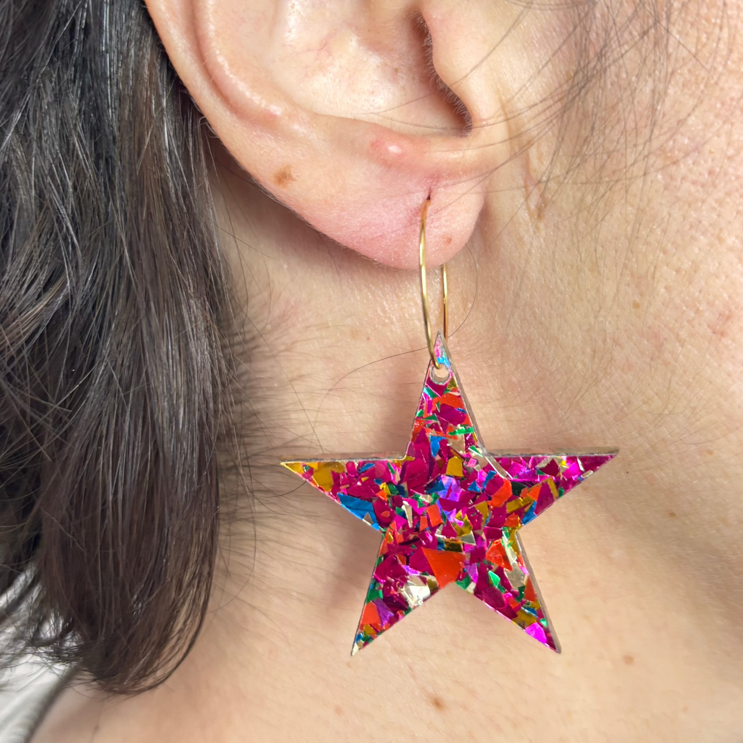 Pendientes Estrella Glitter