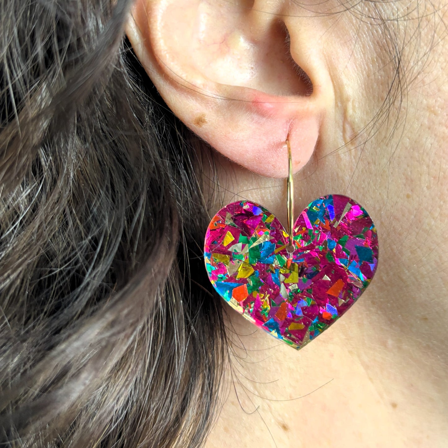 Pendientes Corazón Glitter