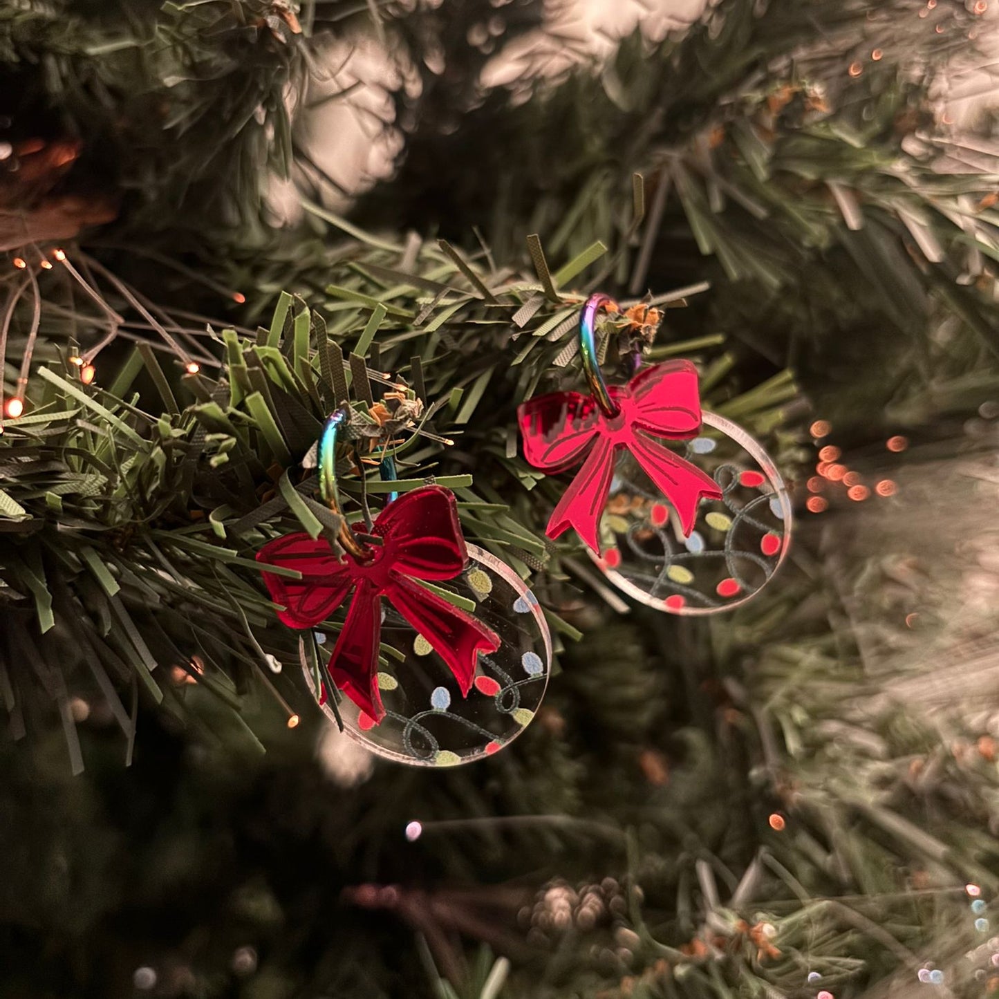 Pendientes Bola de Navidad guirnalda