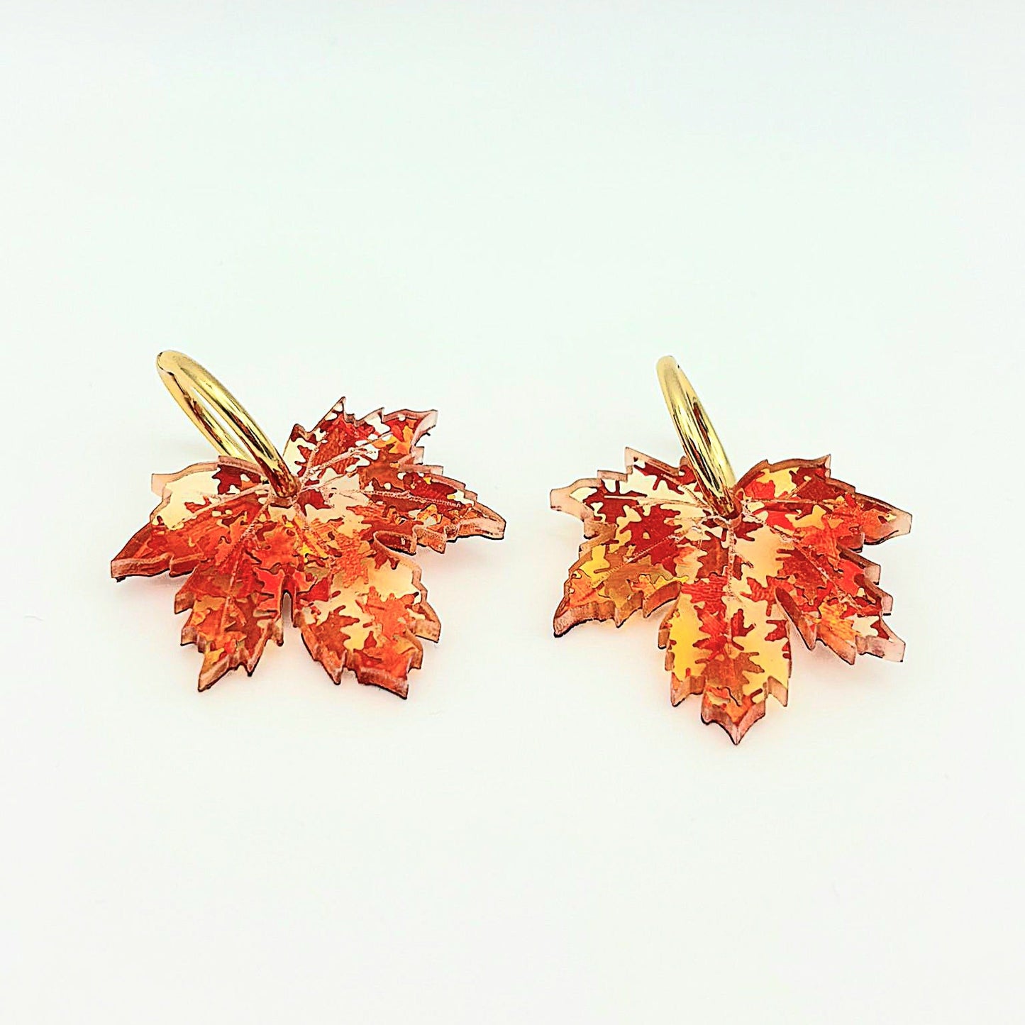 Pendientes Hoja de Otoño estampada