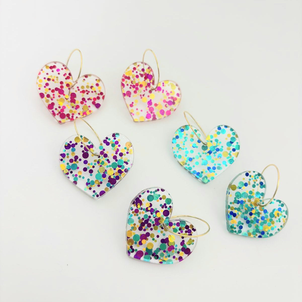 Pendientes Corazón Confeti