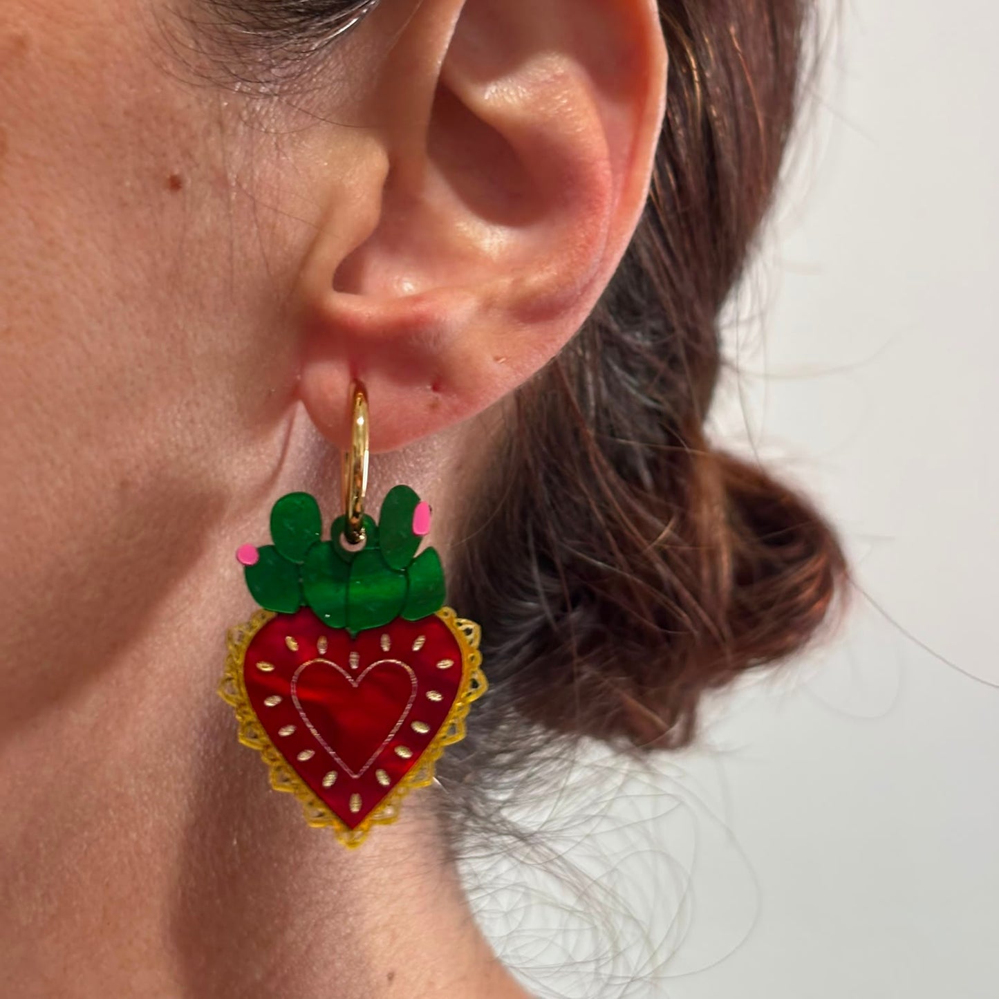 Pendientes Corazón Cactus