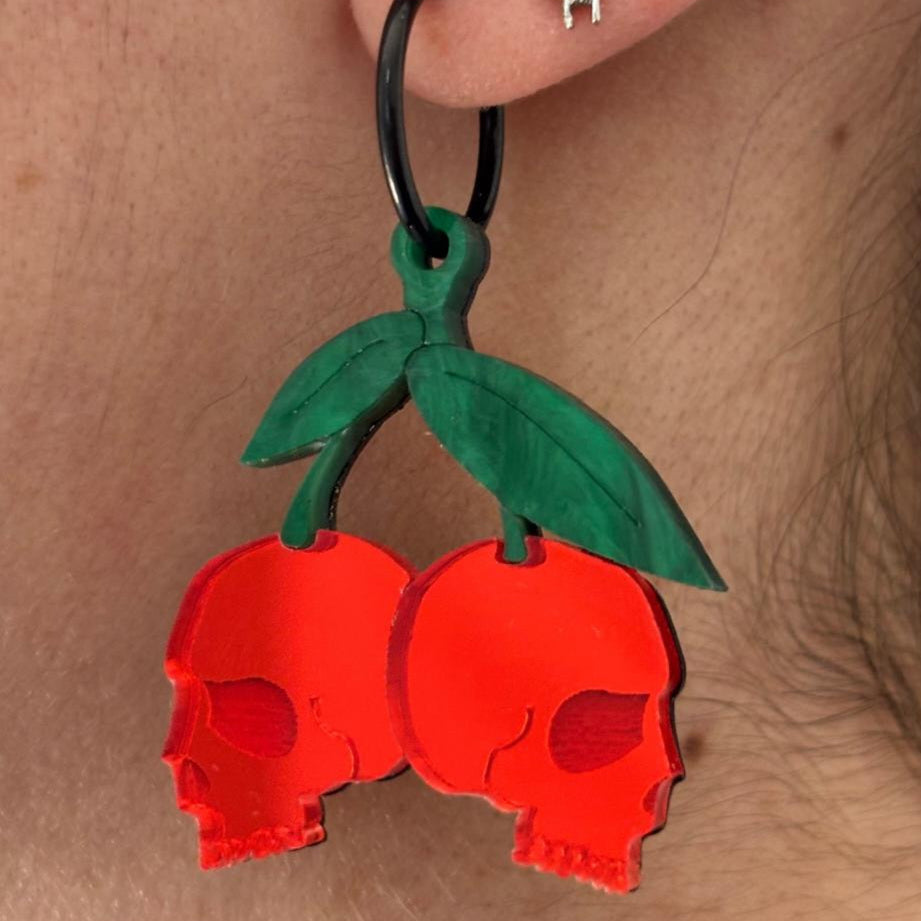 Pendientes Cereza Calavera