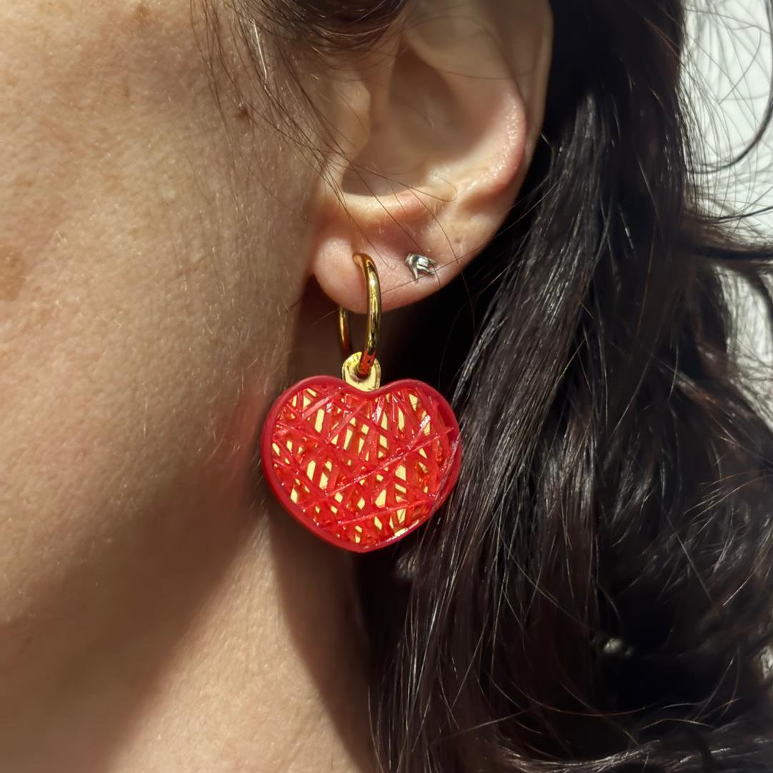 Pendientes Corazón 3D Negro