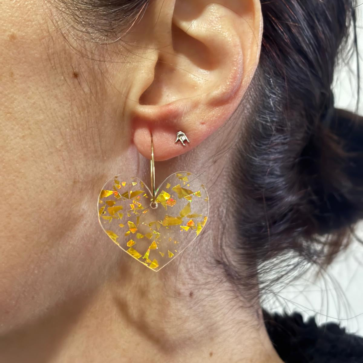 Pendientes Corazón Copos