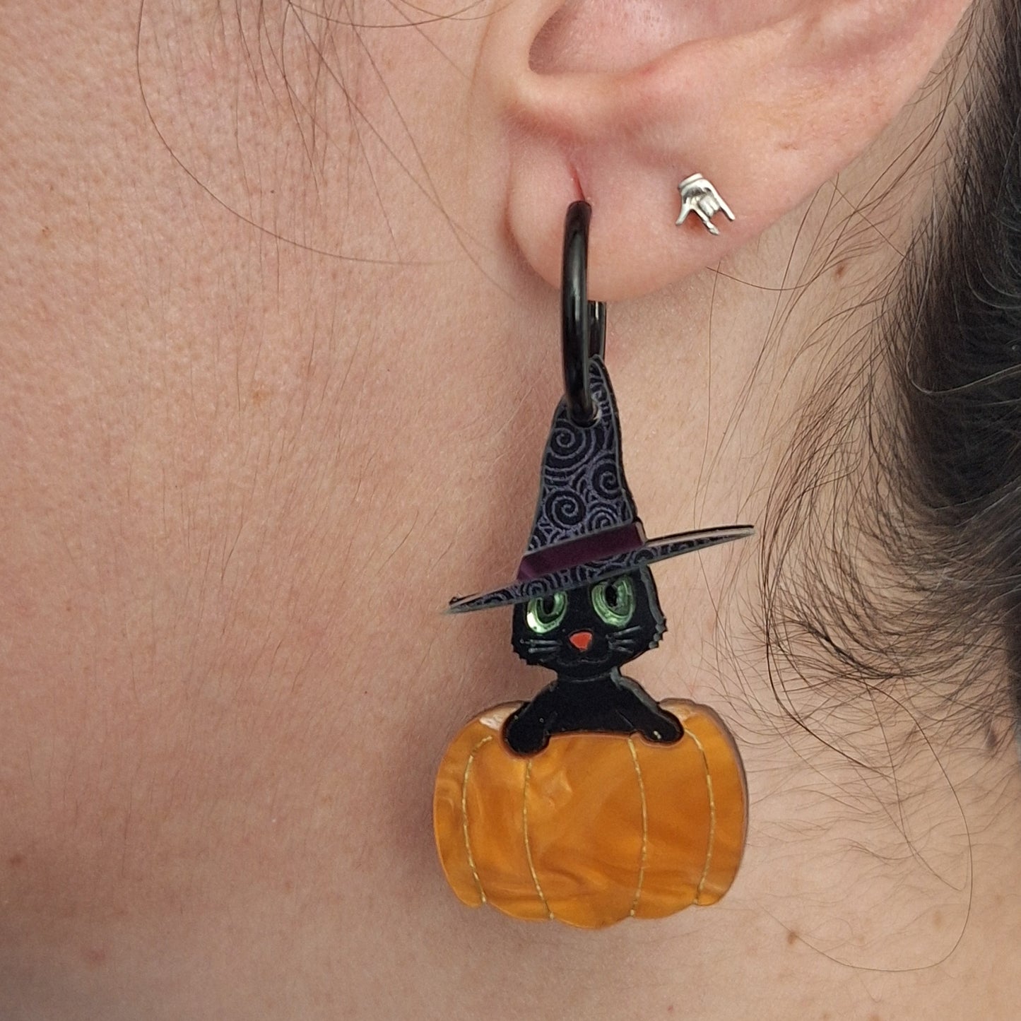 Pendientes Gato Calabaza