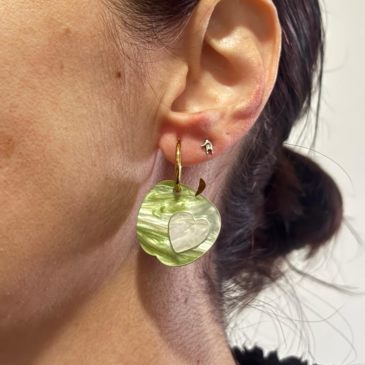 Pendientes Manzana Corazón