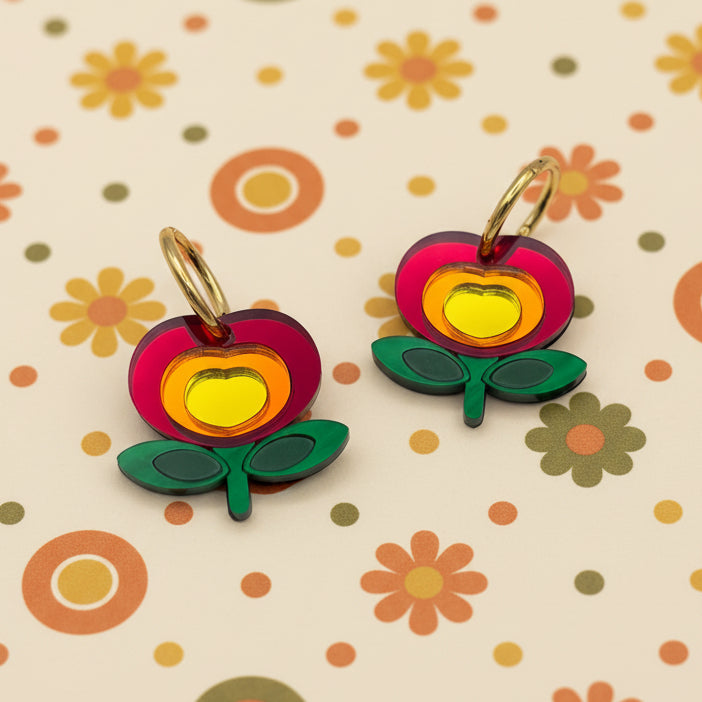 Pendientes Flor Retro