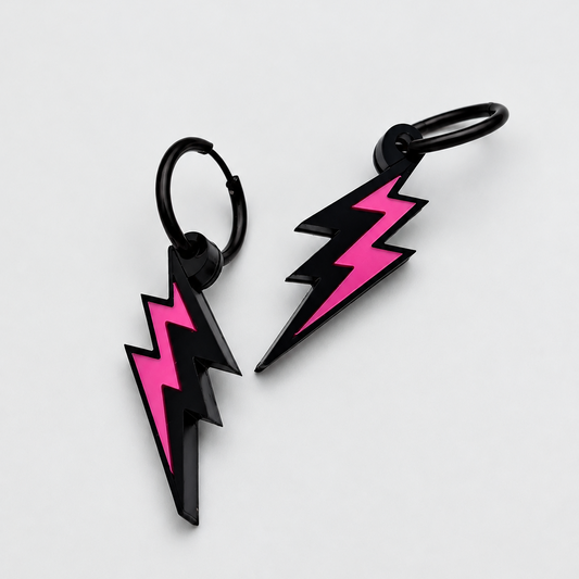 Pendientes Rayo Eléctrico Neón