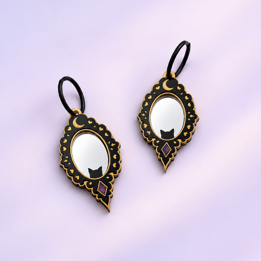 Pendientes Espejo con Gatito