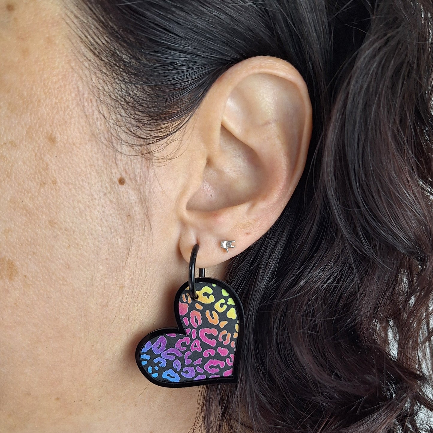 Pendientes Corazón Leopardo