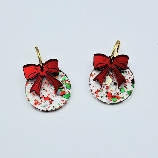 Pendientes Bola de Navidad purpurina