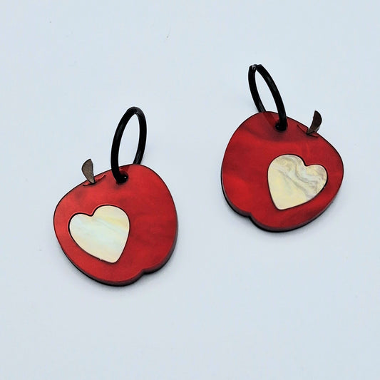 Pendientes Manzana Corazón