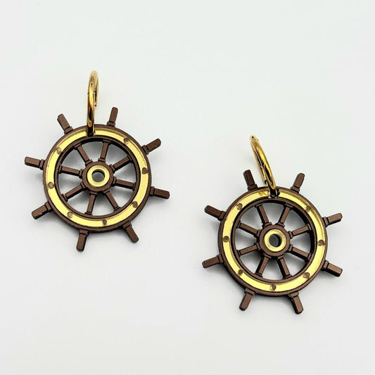 Pendientes Timón marinero clásico