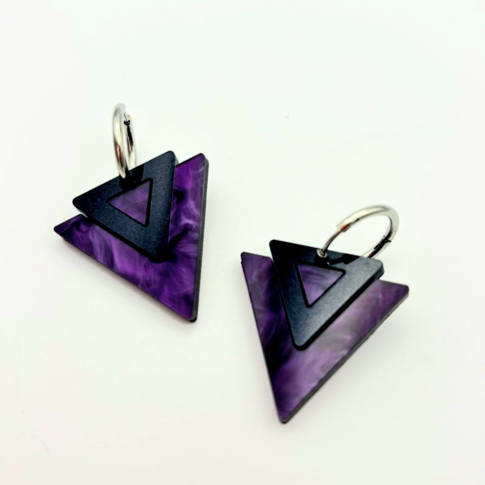 Pendientes Triangulares Bicolor