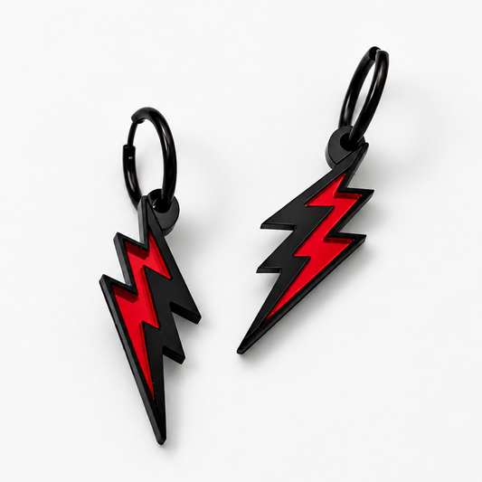 Pendientes Rayo Eléctrico Espejo