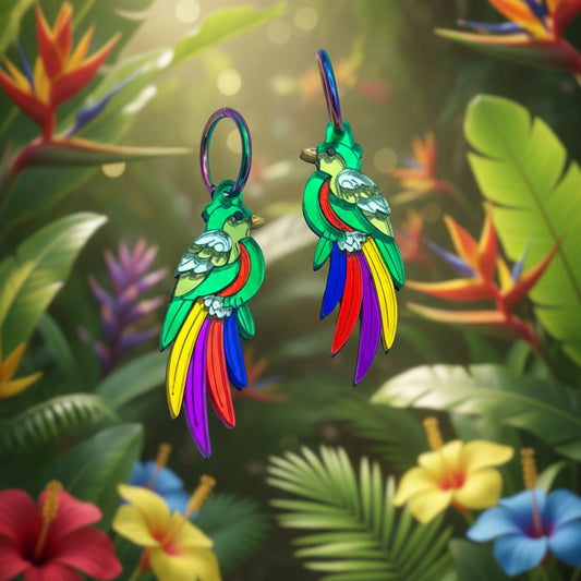 Pendientes Quetzal Mexicano