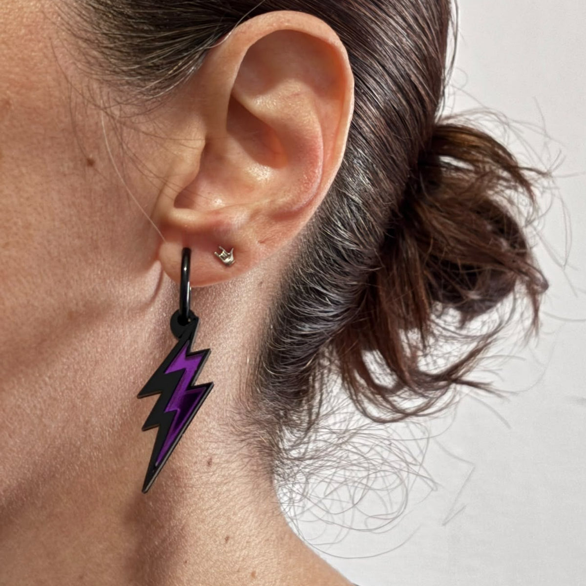 Pendientes Rayo Eléctrico Neón