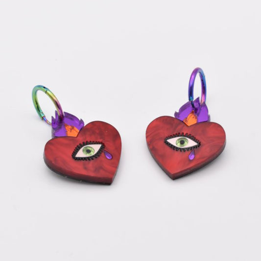 Pendientes corazón Old School